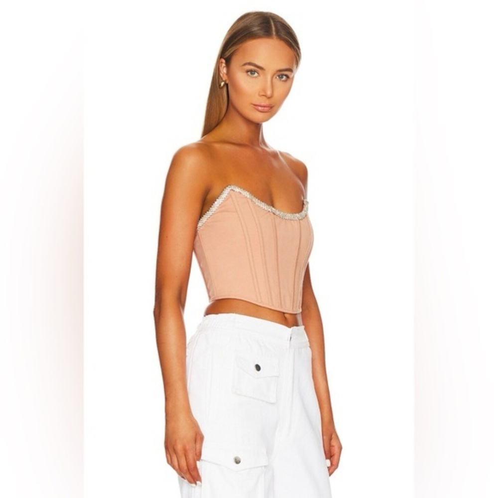 FINAL SALE REVOLVE - H:ours blush Pink crop top with Rhinestone Detail